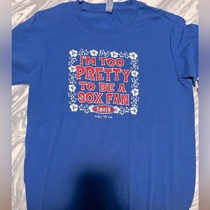 Blue Womens Chicago Cubs funny shirt medium cubbies too pretty fan